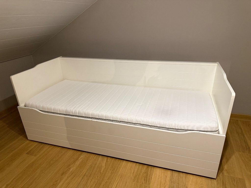 Bed eenpersoons (uitschuifbaar), Ophalen, 90 cm, Tweepersoons, Hout