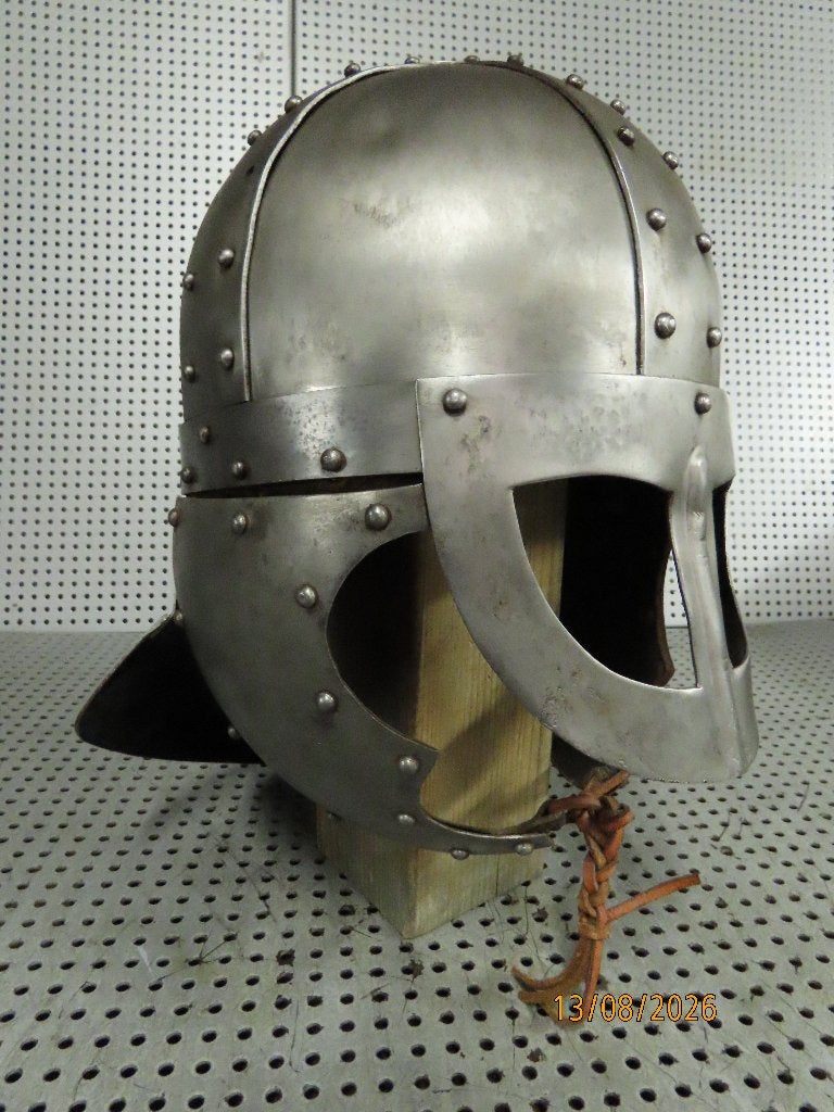 Middeleeuwse Helm Vikinghelm Stalen Replica Re-enactment, Verzamelen, Ophalen of Verzenden, Overige soorten, Helm of Baret