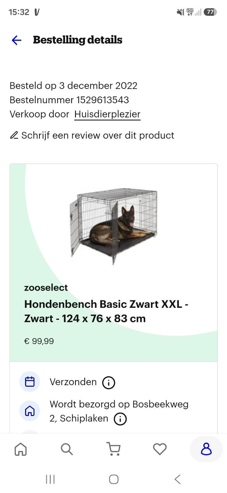 Hondenbench XXl, Dieren en Toebehoren, Ophalen, Hondenkennel, 110 cm of meer, 65 tot 100 cm