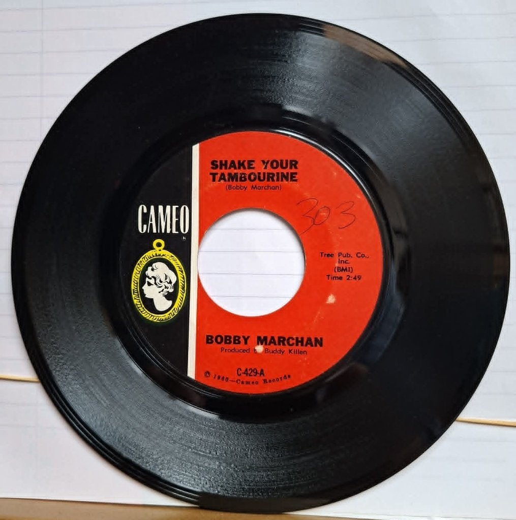 Popcorn Groove/Bobby Marchan - Schud je tamboerijn, Gebruikt, Originele persing, 7 inch, Ophalen of Verzenden