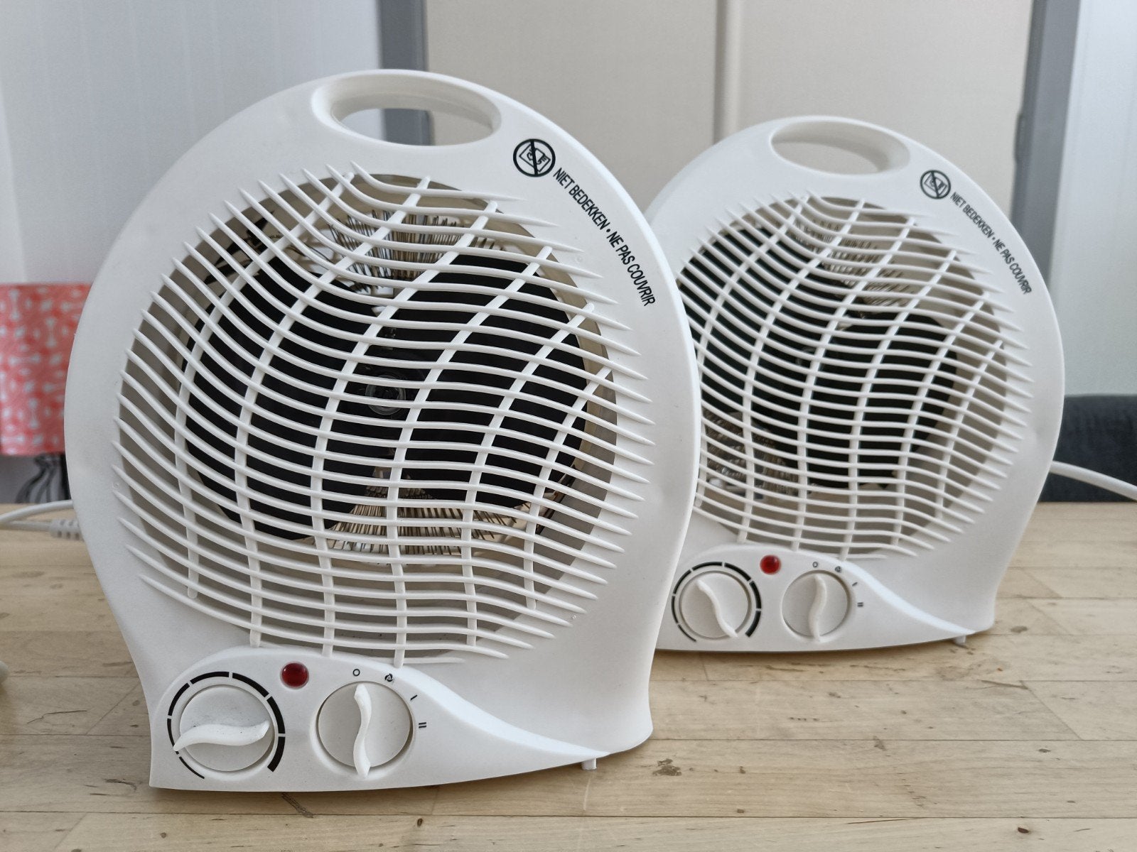 2 warmteventilatoren, Electroménager, Ventilateurs, Enlèvement, Comme neuf, Ventilateur de table