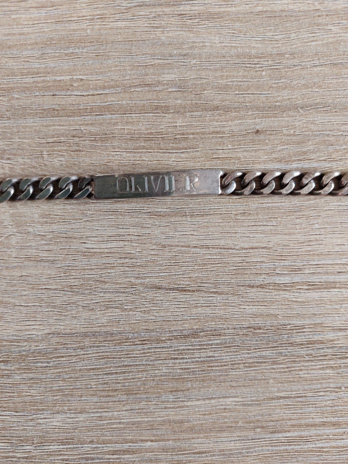 Gourmette homme en Argent Massif 800 (19g) – Prénom Olivier, Enlèvement ou Envoi, Argent, Argent