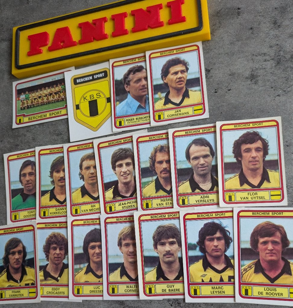 PANINI FOOTBALL 79 BERCHEM SP. 18X STICKERS 1979 VOETBAL, Verzenden, Zo goed als nieuw
