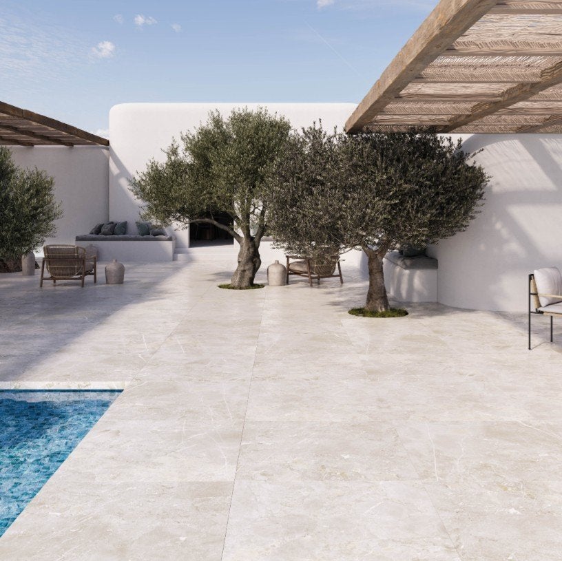 Wit/beige keramische vloertegels 'Coem Loire' - 75x75x2cm, Bricolage & Construction, Dalles & Carrelages, Neuf, Carrelage de sol