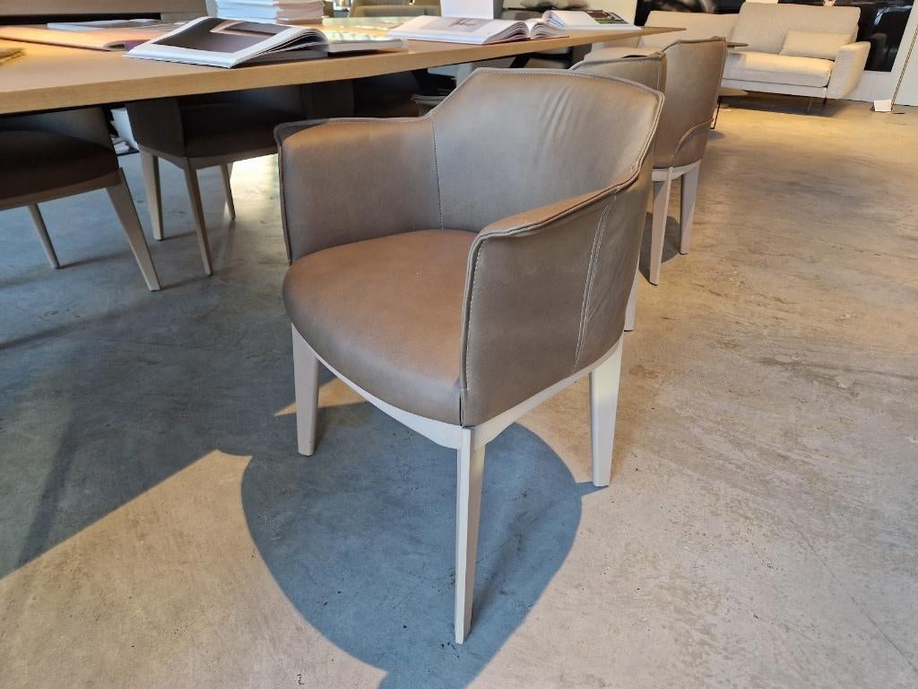 Armstoel  set 6 stuks  nieuw uit toonzaal, Ophalen, Nieuw, Leer, Vijf, Zes of meer stoelen