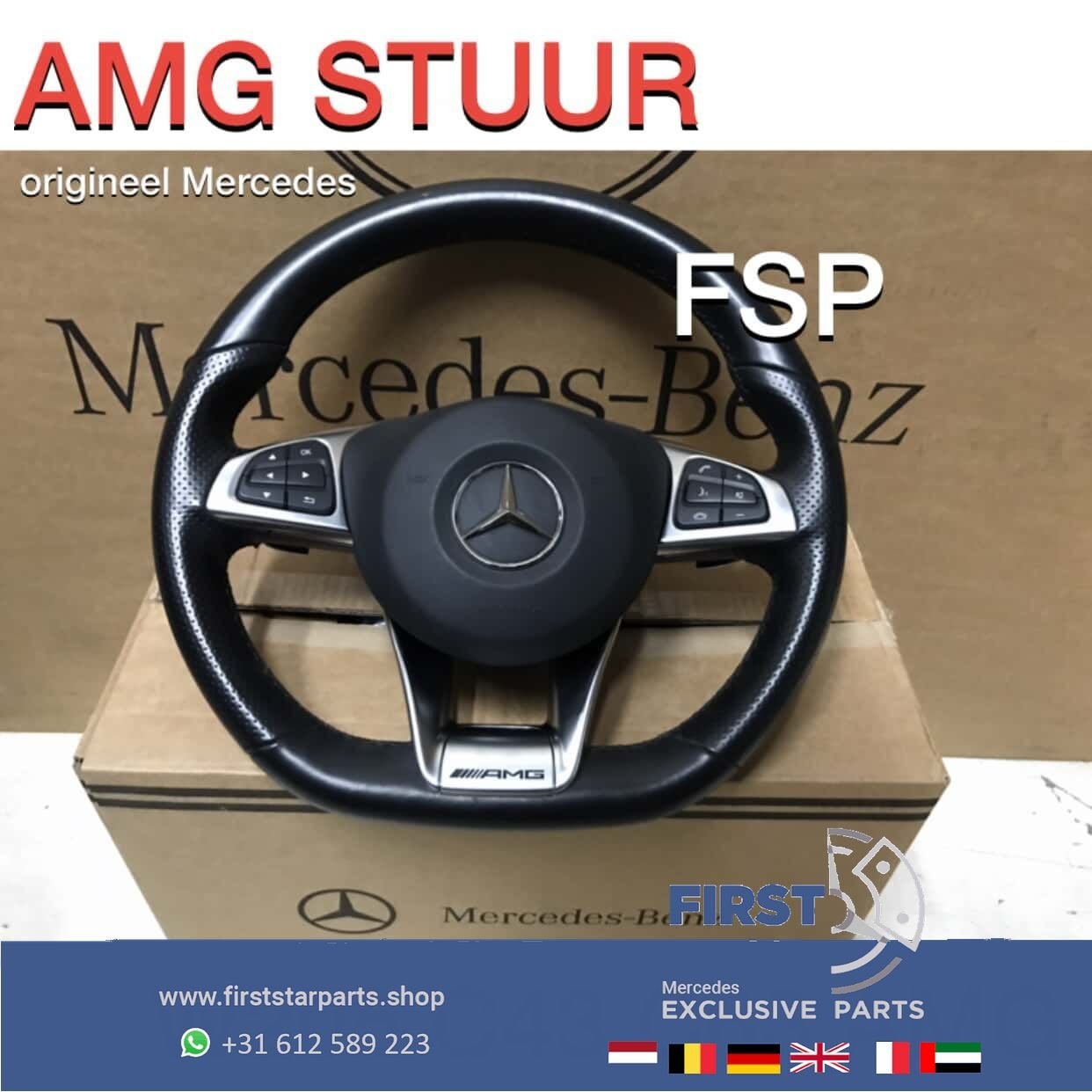 AMG STUUR + AIRBAG Mercedes A B C CLA CLS E G GLA GLC GLE Kl, Gebruikt, -, Ophalen of Verzenden, -