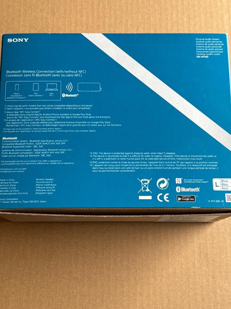 Sony enceinte portable sans fil SRS-BTS50/LC  NEUF val 150, Enlèvement ou Envoi, Neuf, Sony