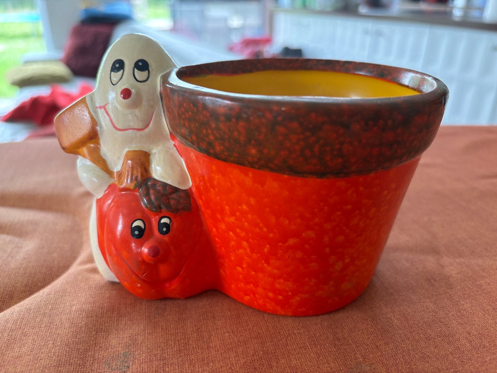 Bloempotje pompoen/spook (Halloween), Gebruikt, Rond, Binnen, Ophalen of Verzenden