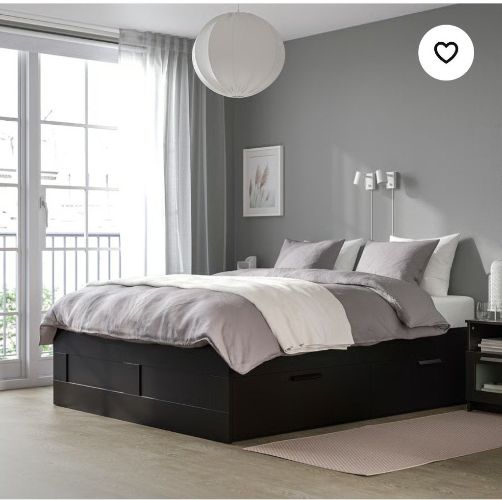 Ikea Bed 140x200 in nieuwstaat, Ophalen, Zwart, Nieuw, 140 cm