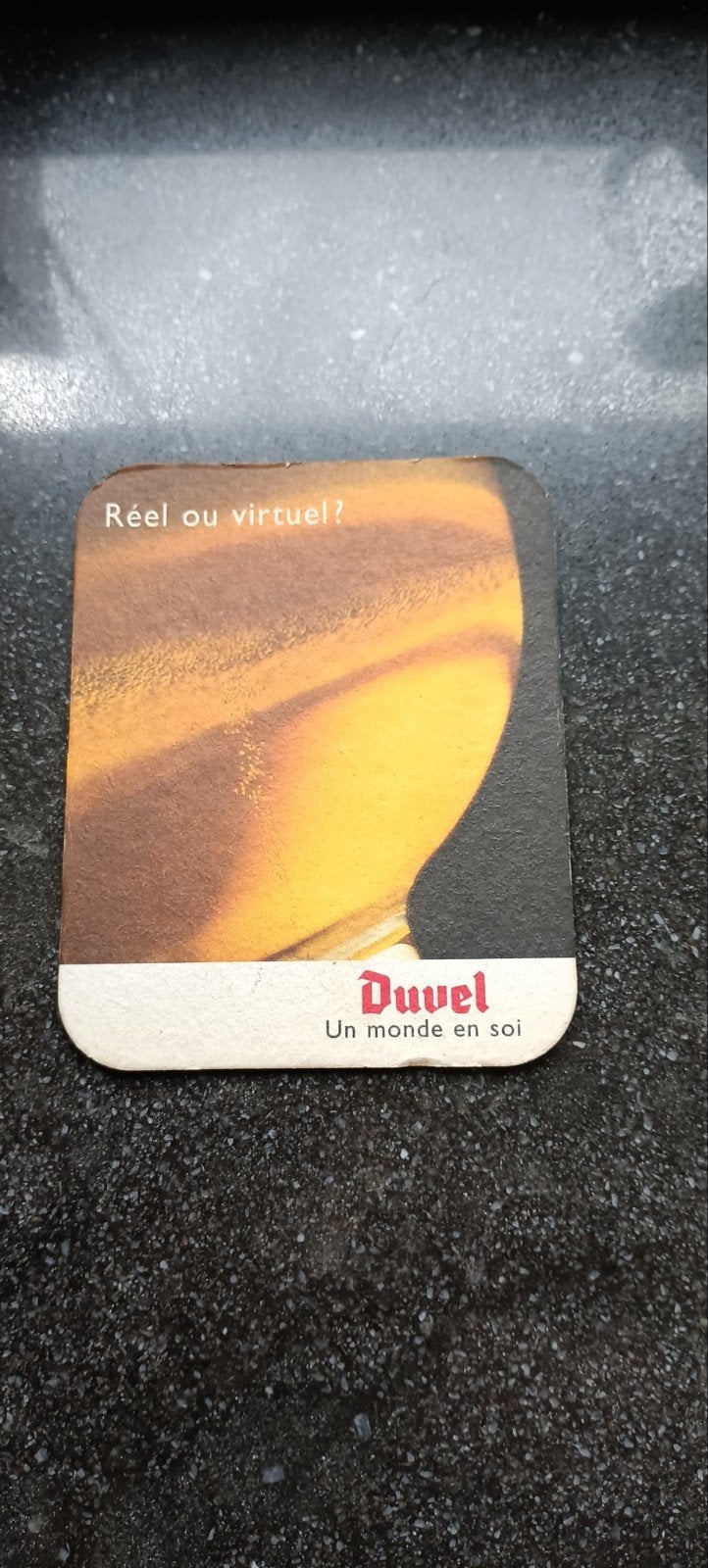 Oud bierviltje Duvel Moortgat reel ou virtueel?, Verzamelen, Biermerken, Ophalen of Verzenden, Duvel