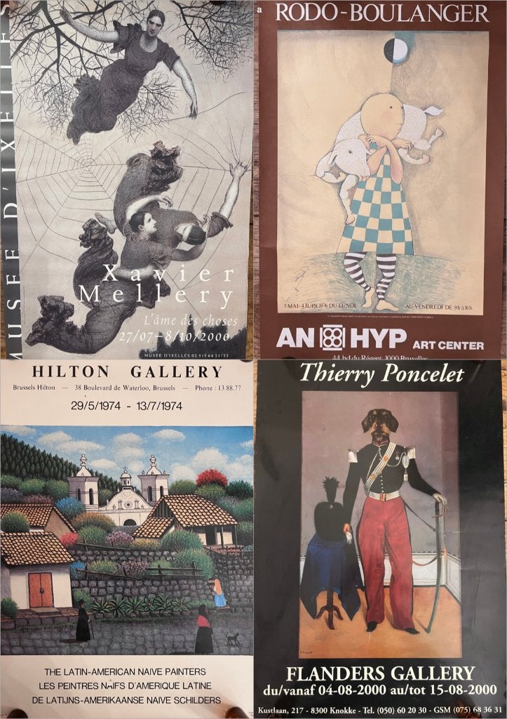 54 affiches Art Naïf: Wauters, Mellery, Thomas, Lackovic, Antiquités & Art, Original, Enlèvement, Abstrait, Impression offset