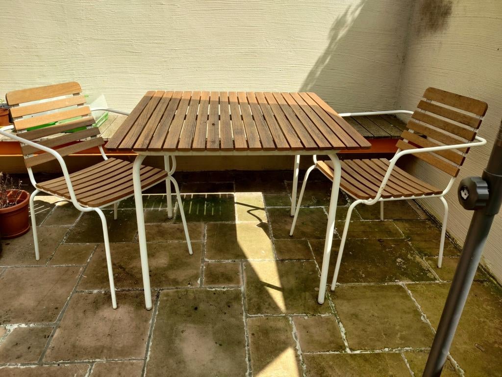 acacia tuintafel en stoelen, Chaise, Salons de jardin, Utilisé, Enlèvement