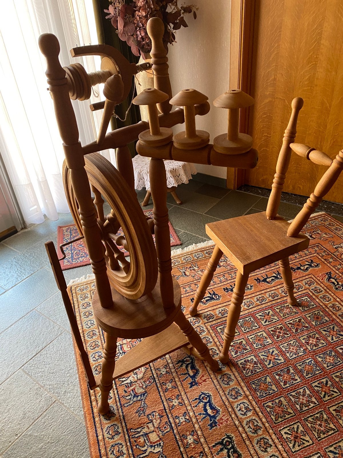 Spinnenwiel, Huis en Inrichting, Ophalen, Hout, Bruin, Klassiek