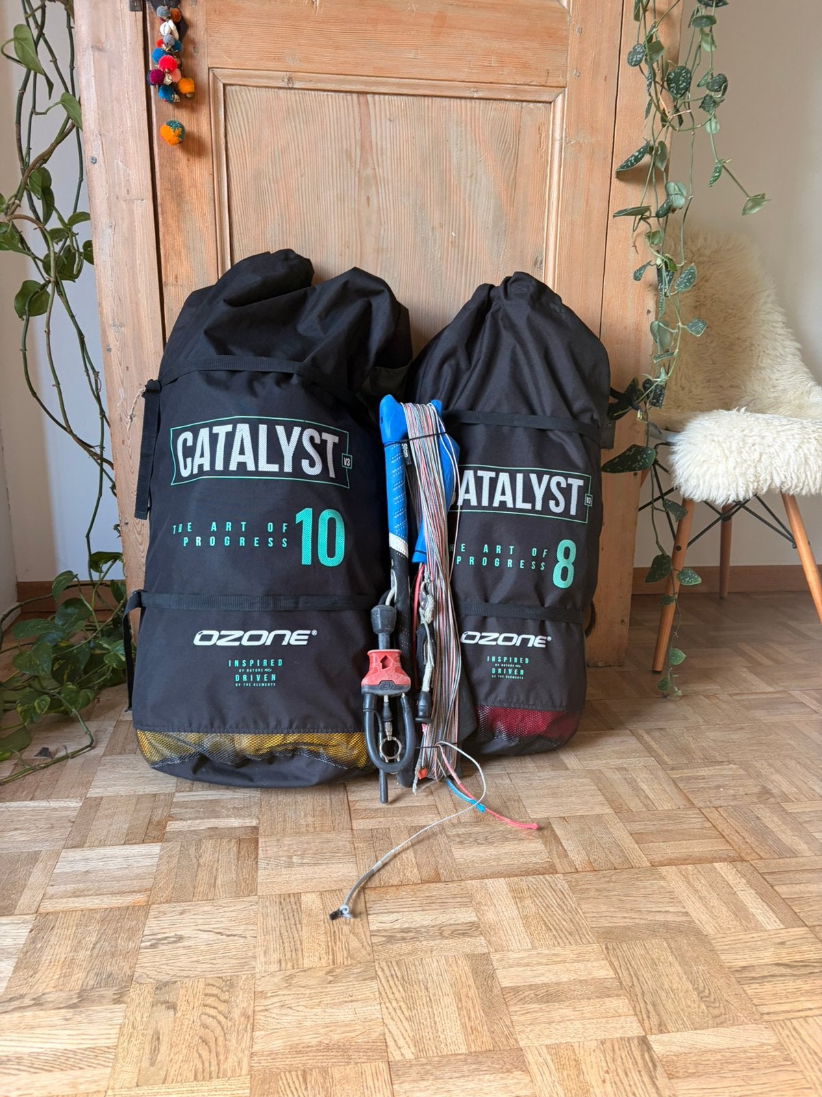 Ozone Catalyst kiteset: 8m, 10m en bar, 10 m², Comme neuf, Ensemble de kite, Enlèvement