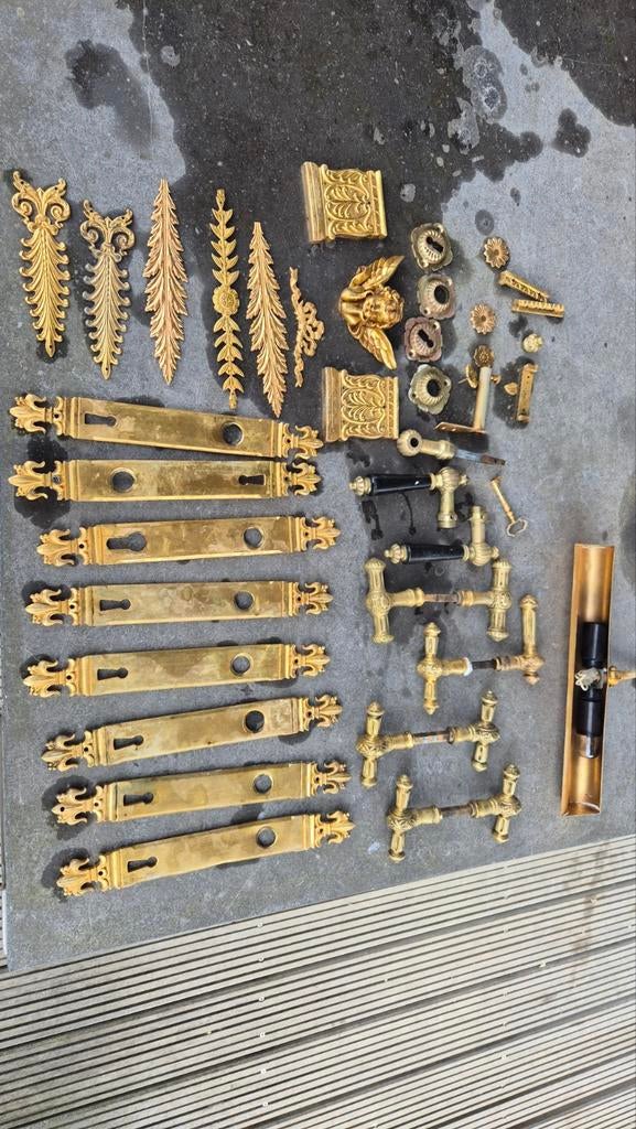 Deur beslag klinken goud koper brons messing, Doe-het-zelf en Bouw, Ophalen of Verzenden, Gebruikt, Koper of Messing, Overige typen