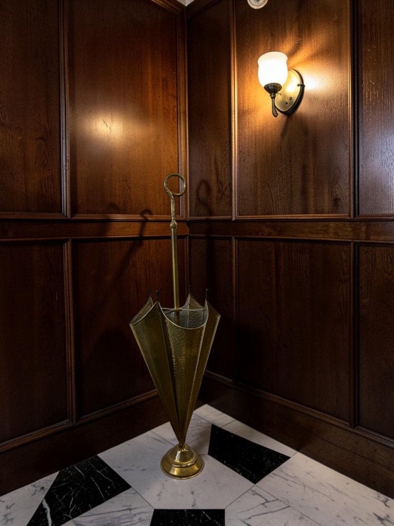 vintage gouden koperen paraplubak in de vorm van een paraplu, Ophalen