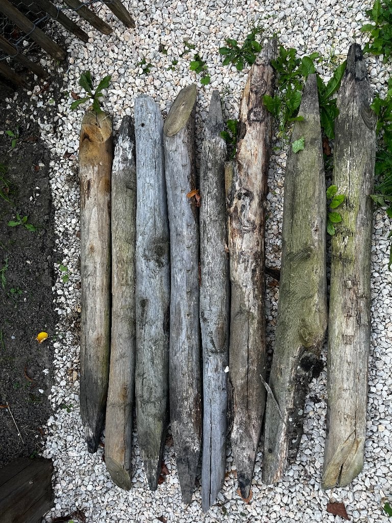 Dikke houten palen, Tuin en Terras, Ophalen, Zo goed als nieuw, Minder dan 180 cm, Palen