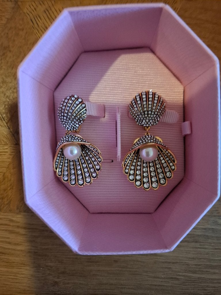 swarovski oorbellen groot, Ophalen, Nieuw, Goud, Overige materialen