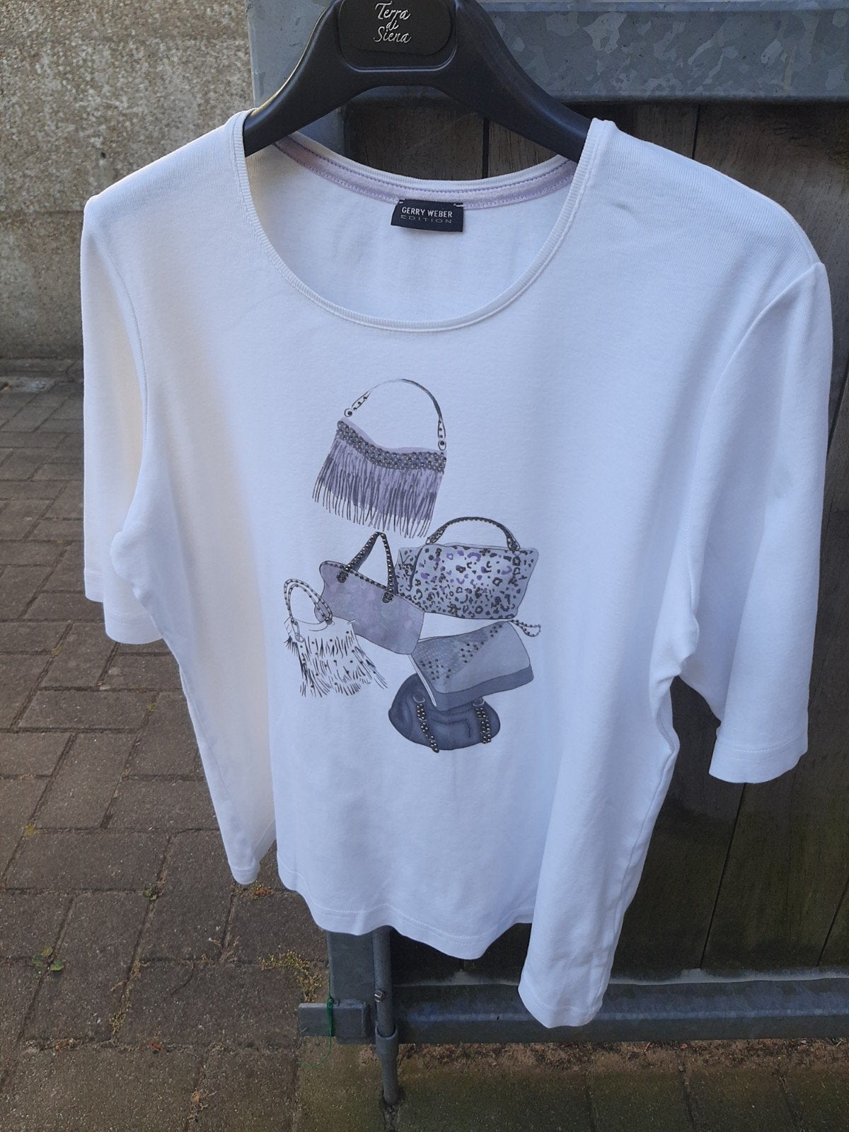 Prachtig wit t shirt handtassen Gerry Weber mt42, Ophalen of Verzenden, Wit