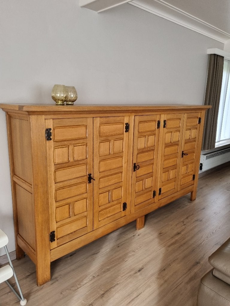 2 eiken kasten en salontafel, Enlèvement, Utilisé, Chêne