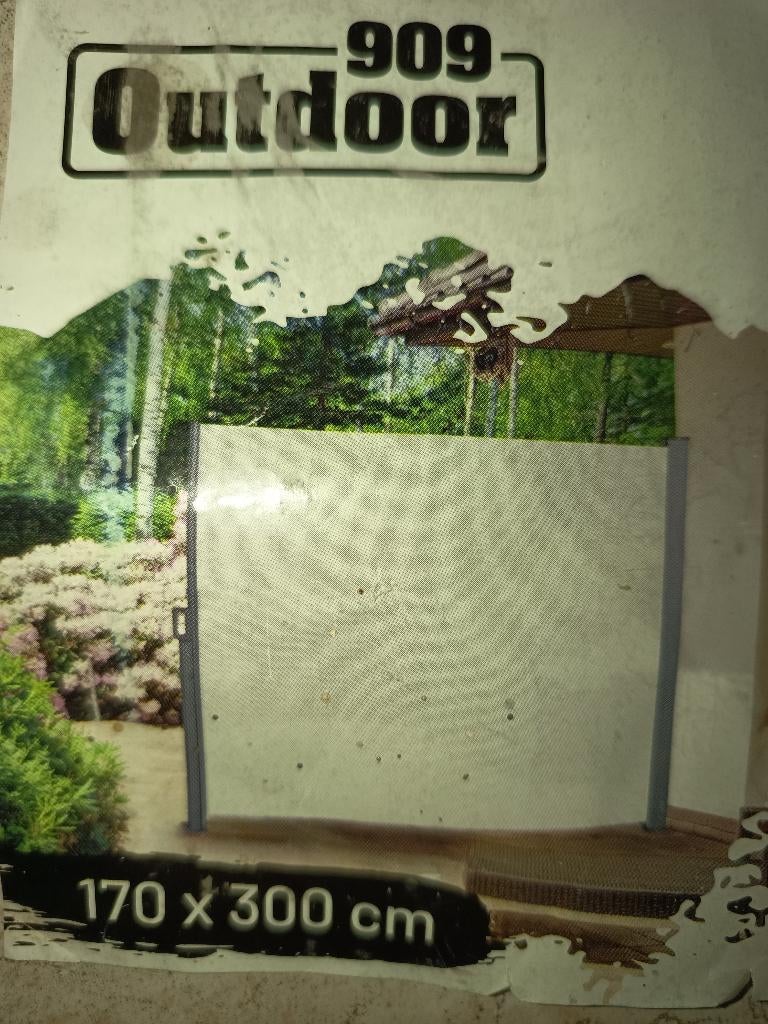 nieuw uittrekbaar windscherm 170 x 300 cm crèmekleurig, Caravans en Kamperen, Ophalen, Uittrekbaar, Nieuw