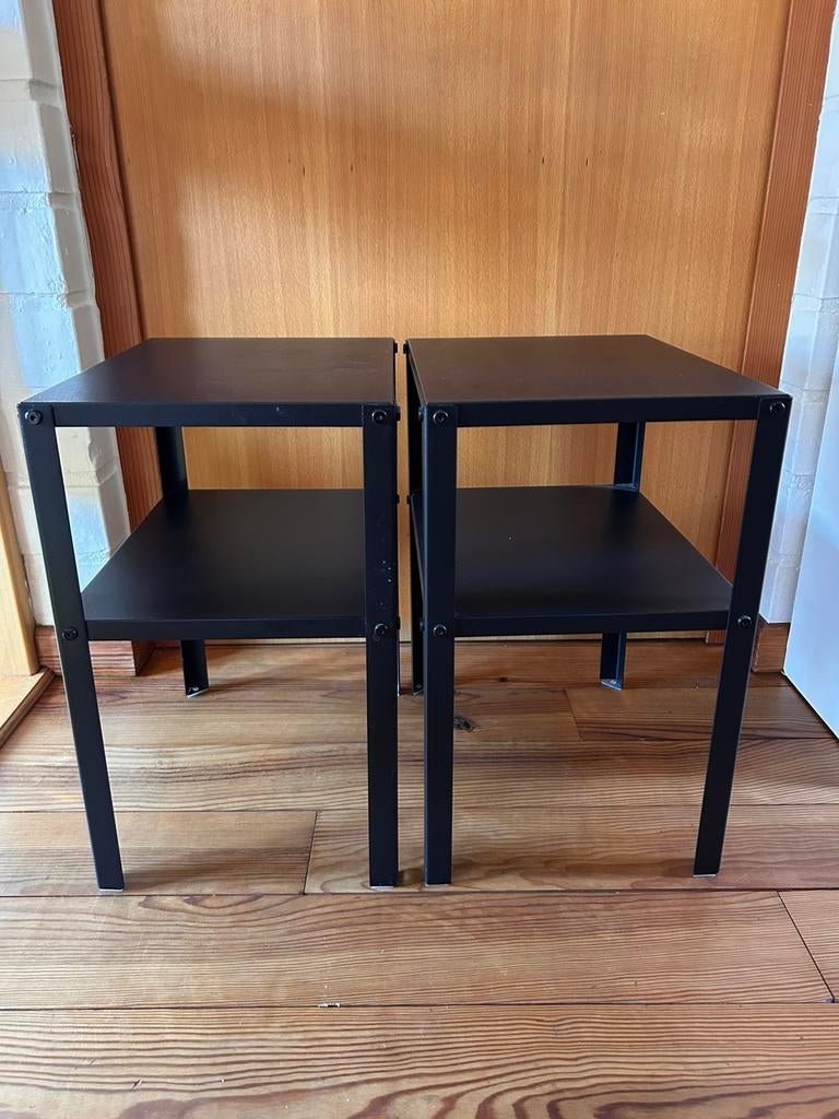2 zwarte nachtkastjes te koop, Ophalen, Zo goed als nieuw