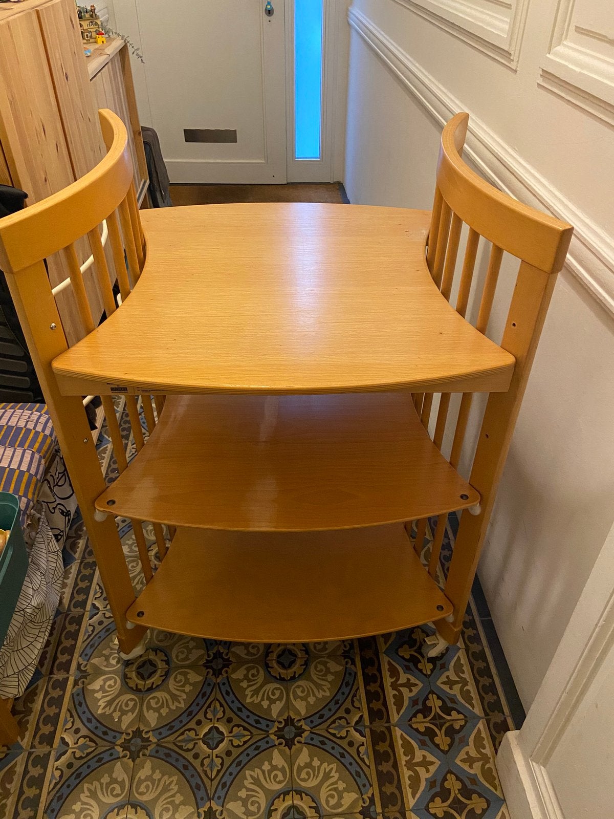 Stokke verschoontafel, Enlèvement, Utilisé