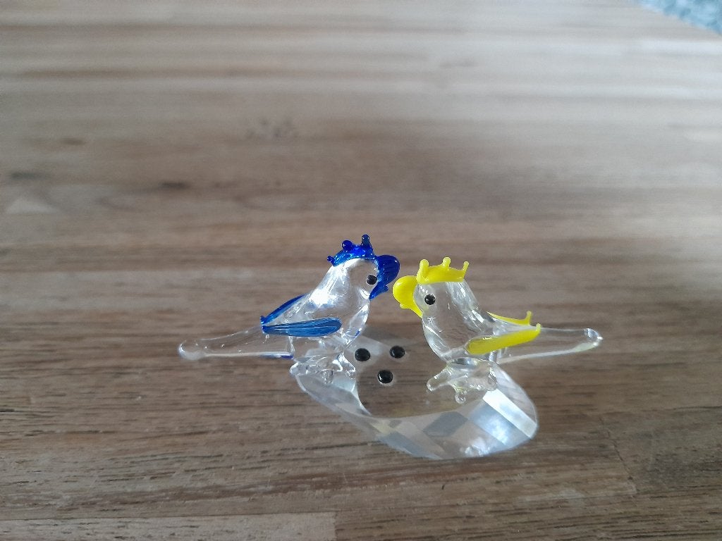 Papegaaien van gekleurd glas, Huis en Inrichting, Ophalen of Verzenden, Zo goed als nieuw, Glas