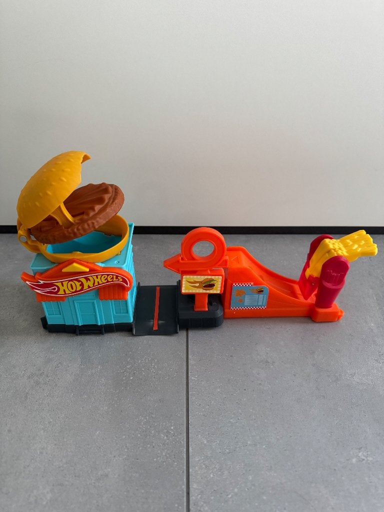 Hot wheels burger baan, Ophalen, Zo goed als nieuw, Racebaan, Hot Wheels