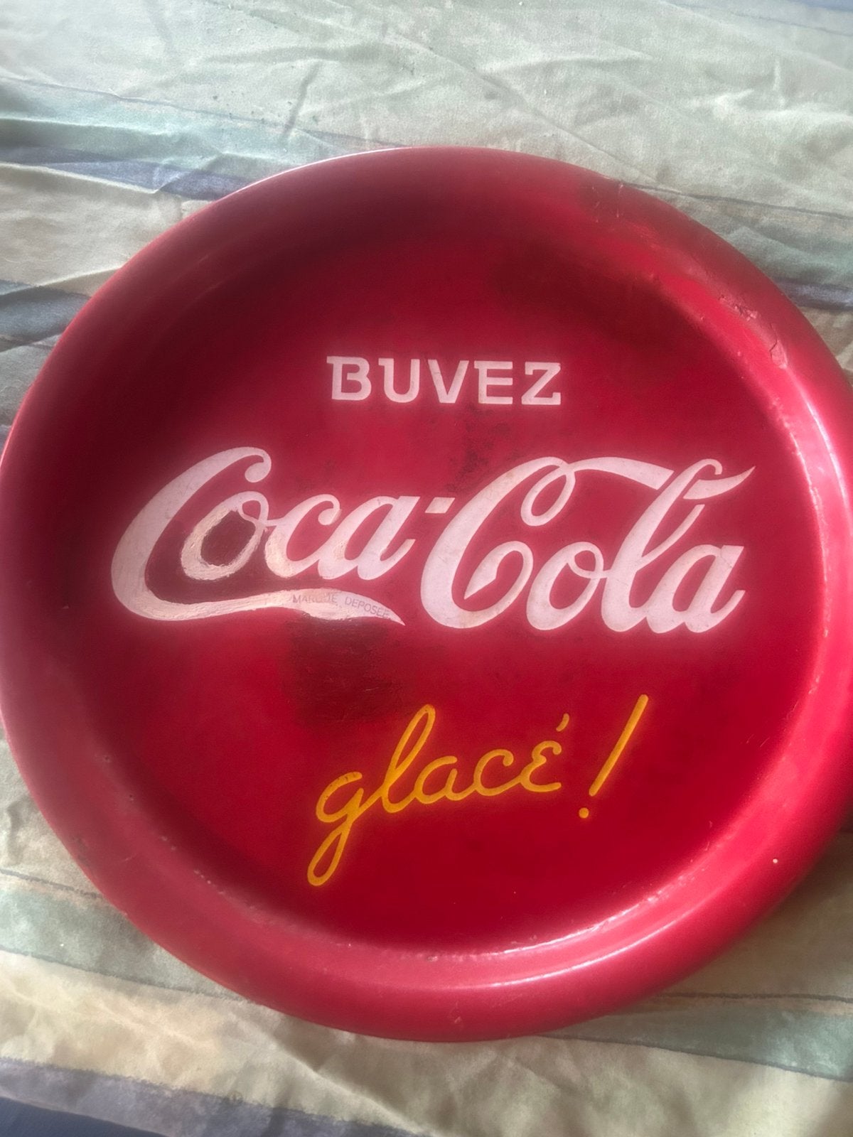 Emaille plateau coca cola buve glace, Collections, Enlèvement, Utilisé, Panneau publicitaire