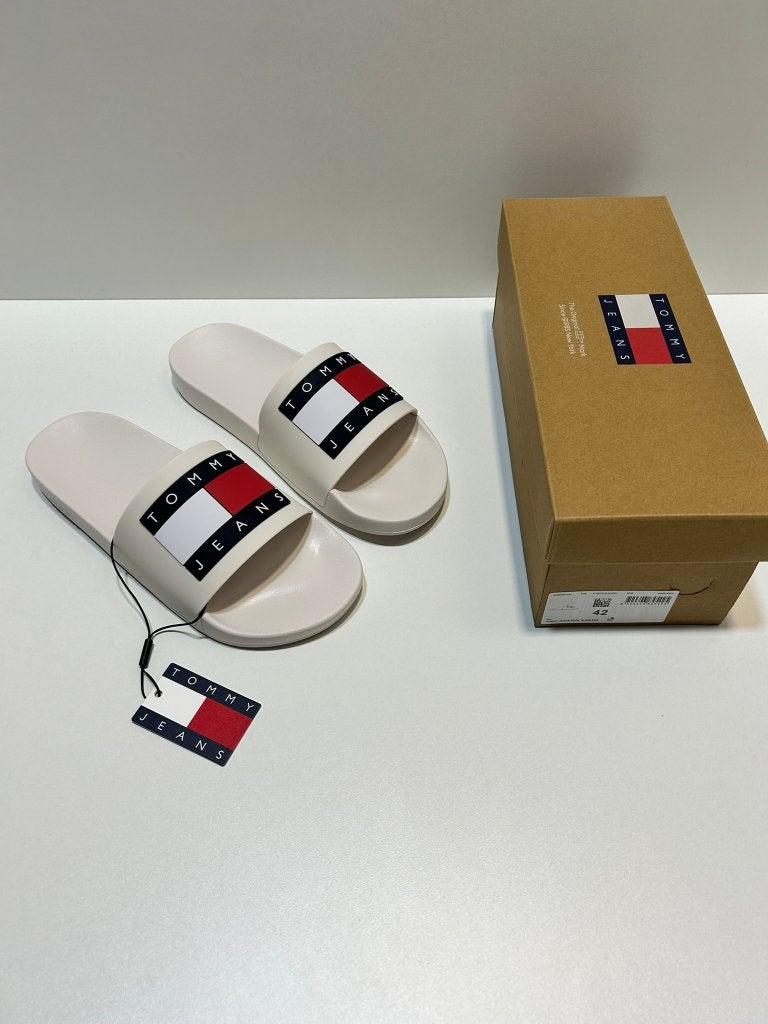 Tommy Jeans Slippers Heren – Beige, Slippers, Wit, Nieuw, Ophalen of Verzenden