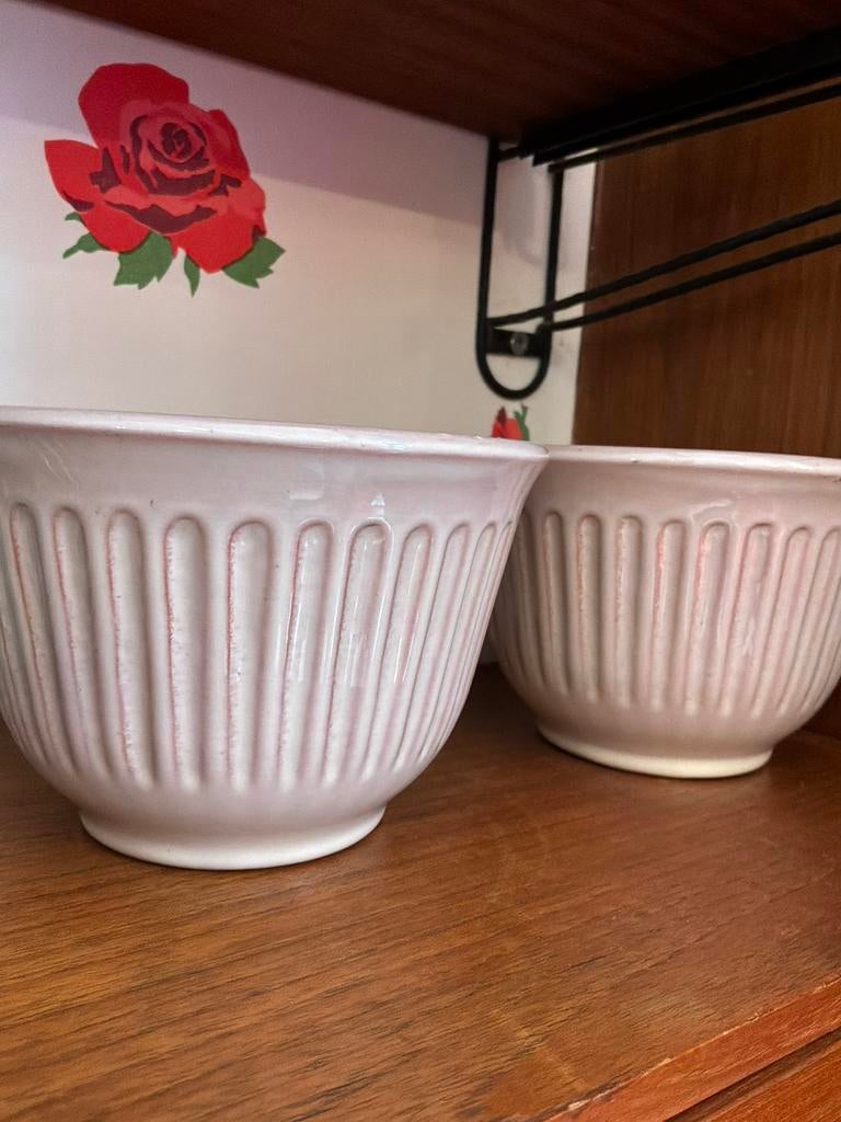 Set van 2 vintage bloempotten, Neuf, Niet gekend, Niet gekend, Moins de 25 cm