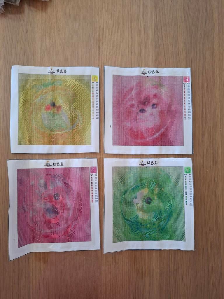4 nieuwe Diamond paintings, Hobby en Vrije tijd, Ophalen, Nieuw, Diamond painting