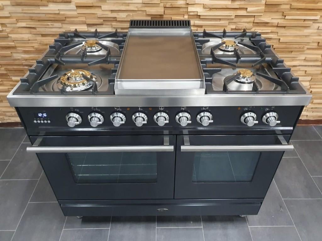 🔥Luxe Boretti Fornuis 100cm antraciet + rvs MAGNETRON, Ophalen, 60 cm of meer, Zo goed als nieuw, Energieklasse A of zuiniger