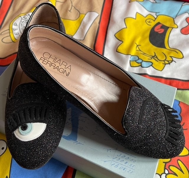 Chiara Ferragni Ballerina's, Ophalen, Chiara Ferragni, Zwart, Ballerina's