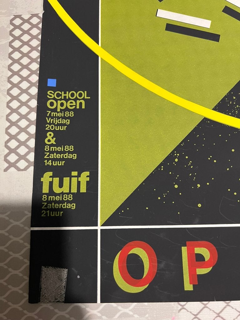 Vintage Poster Kunstinstituut - Open school, Deurposter of groter, Ophalen of Verzenden, Reclame, Rechthoekig Staand