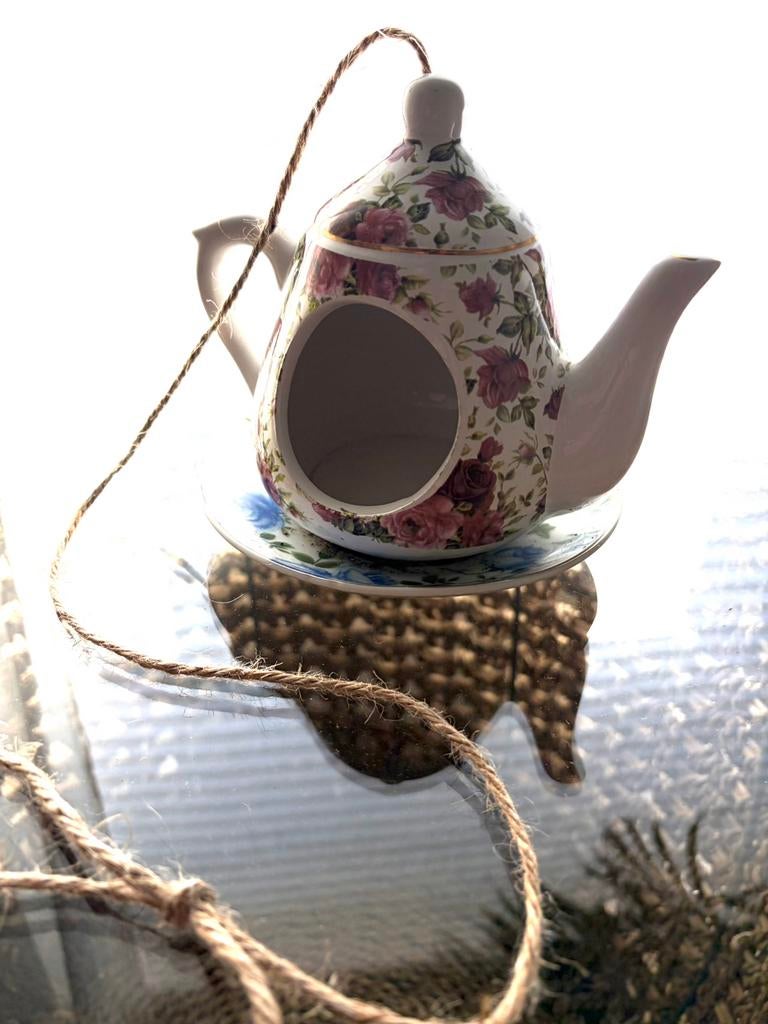 Vogel eethuisje in keramiek H 15cm, Ophalen