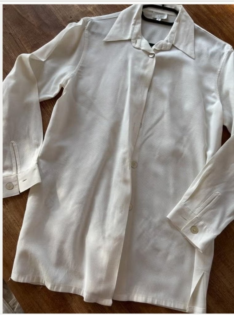 Blouse vintage taille M, Enlèvement ou Envoi, Comme neuf, Taille 38/40 (M), Beige