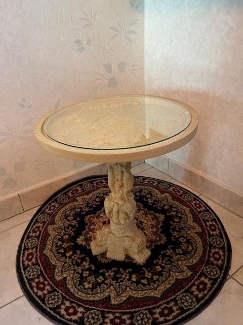 Rond tafeltje met glazen blad, Minder dan 55 cm, Rond, Zo goed als nieuw, Ophalen