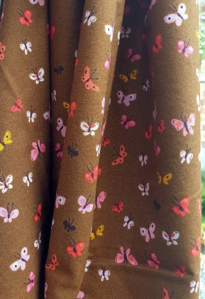 Tissu anglais Windham Fabrics – Tiger Lily Heather Ross, Neuf, Coton, Brun, 30 à 120 cm