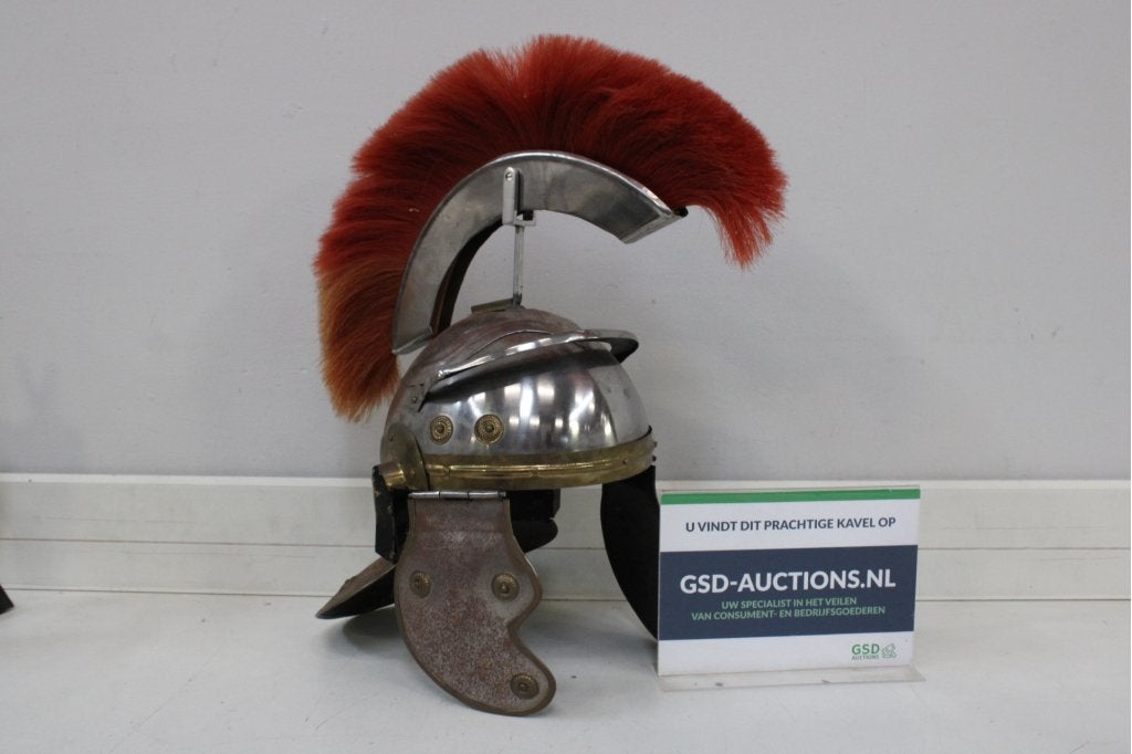 Romeinse helm met rode kuif, Ophalen of Verzenden