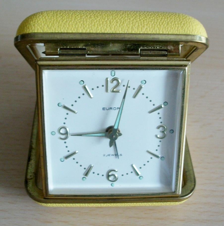 Te koop: Leuke gele vintage Europa-reiswekker, Enlèvement