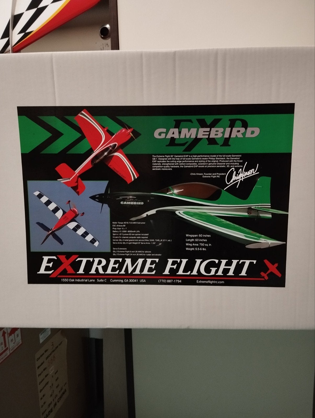 GAMEBIRD 60" kit EXTRÊME FLIGHT, Enlèvement