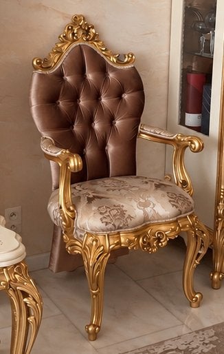 Ensemble de 2 chaises classiques de luxe — Style baroque, Enlèvement, Comme neuf, Beige