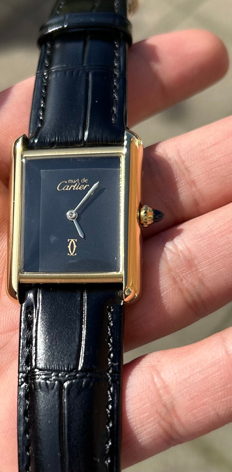 Cartier tank, Overige merken, Leer, Staal, Polshorloge