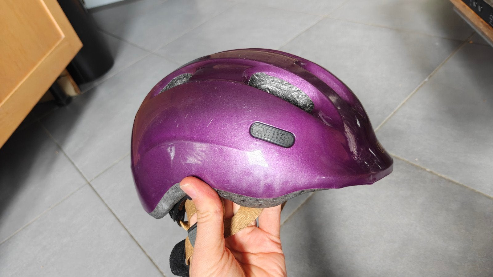 Kinderfietshelm ABUS maat 50-55, Vélos & Vélomoteurs, Garçon ou Fille, Utilisé, ABUS, Enlèvement
