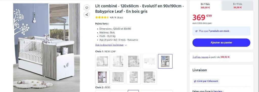 lit bébé évolutif, Enfants & Bébés, Chambre d'enfant | Lits, Neuf, Moins de 70 cm, 140 à 160 cm, Enlèvement
