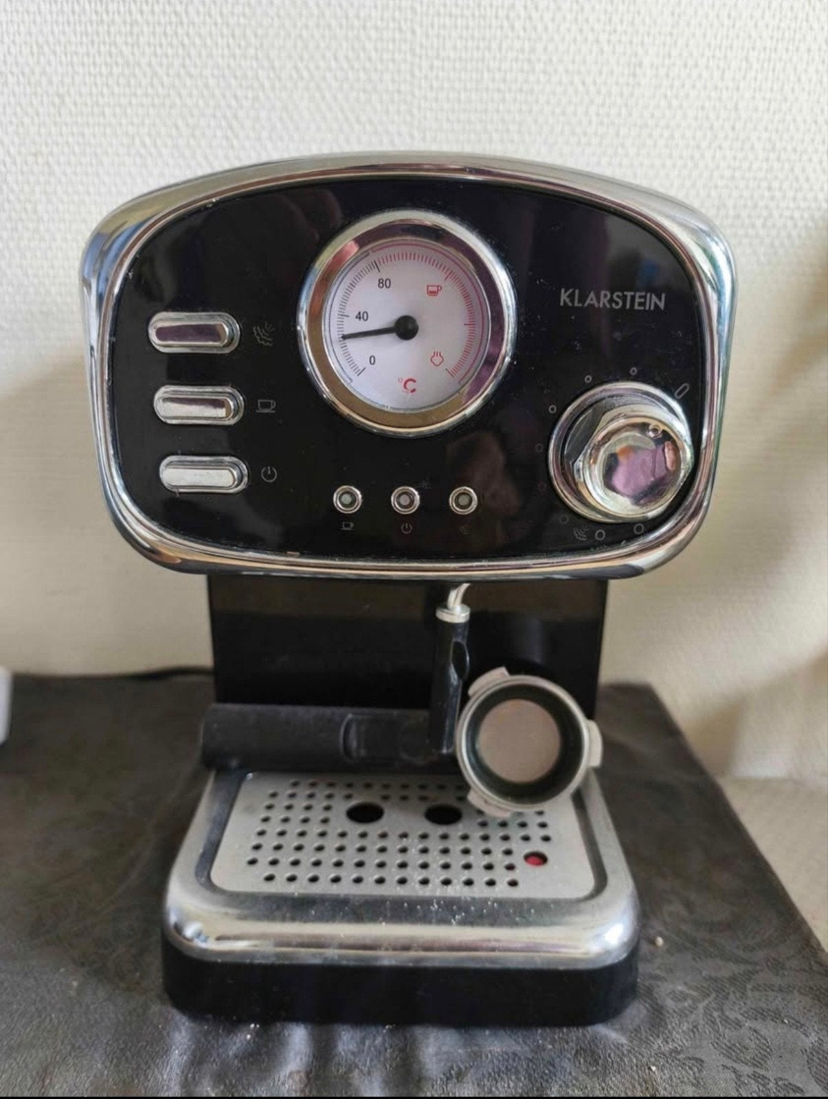 Machine à café et à cappuccino Klarstein, Café moulu, Machine à espresso, Réservoir d'eau amovible, 2 à 4 tasses
