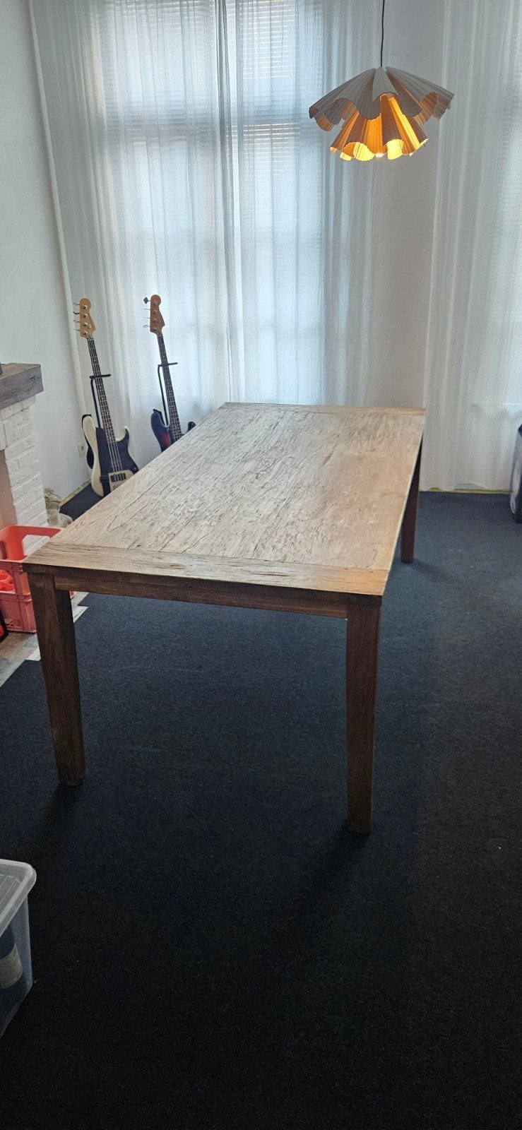 Eettafel teak - 2m x 1m, Huis en Inrichting, Ophalen, Gebruikt, Teakhout, 200 cm of meer