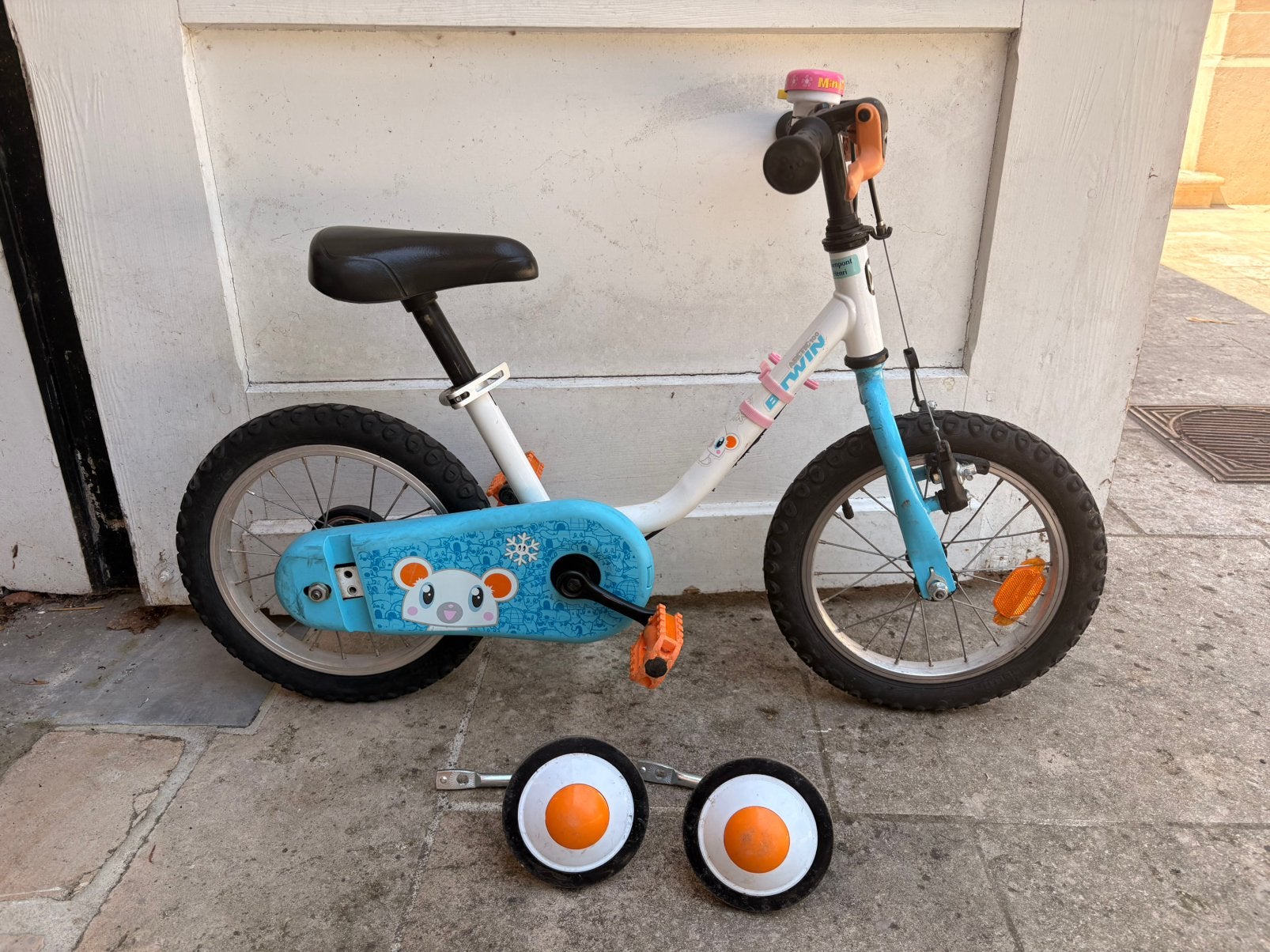 Vélo Arctic 100 BTWIN 14 pouces pour enfants, Vélos & Vélomoteurs, Enlèvement, Comme neuf, Stabilisateurs